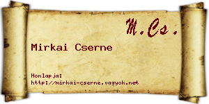 Mirkai Cserne névjegykártya
